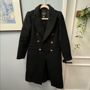 Club Monaco military coat in black